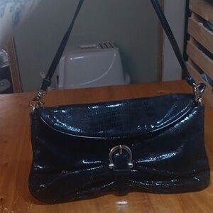 Chez black leather handbag Y2k